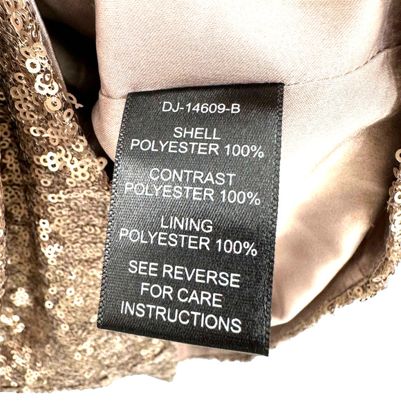 ark & co size small sleeveless bronze gold sequin dress lined illusion deep v - Picture 7 of 7